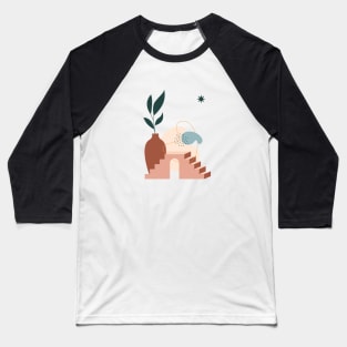 Terracotta Pot - Modern Abstract Art Baseball T-Shirt